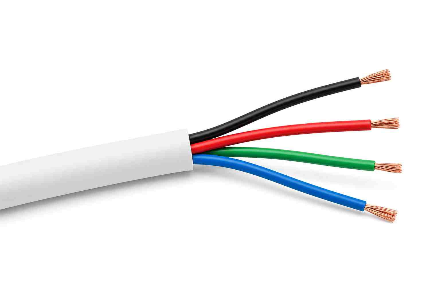 Kulatý kabel pro RGB LED pásky  čtyři barevně značené žíly 100m